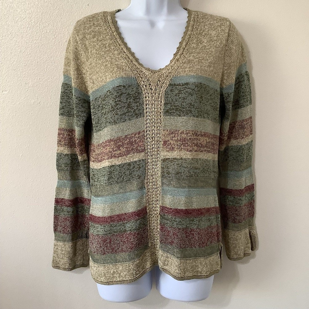 Y2K Goblincore Sweater M Silk Blend Artsy Knitted Forest‎ Fairy Grunge Earthy